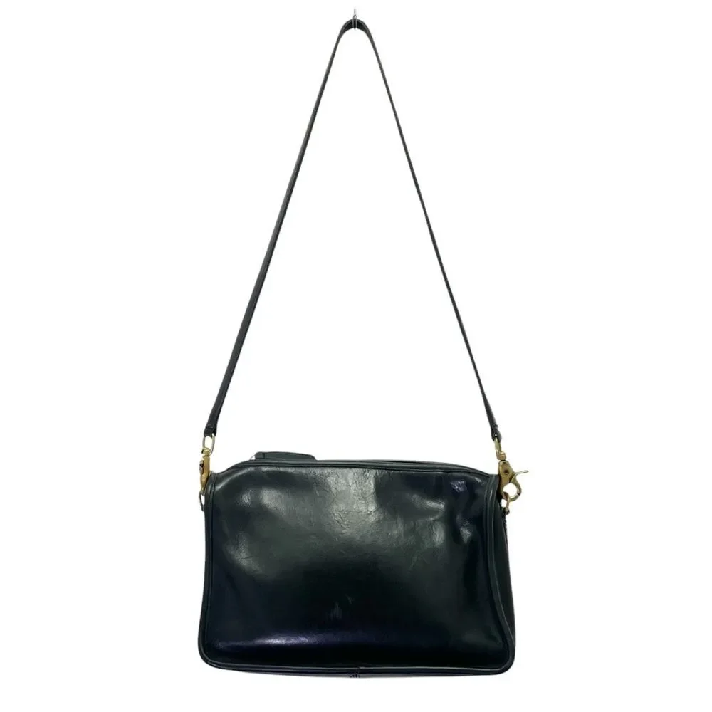 Vintage 70s Coach Leatherworks Black Leather Companion Bag #9300 Made in NYC USA